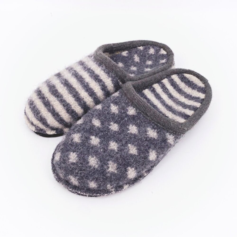 Garnet Hill Haflinger Shirley Dot-and-Stripe Slippers